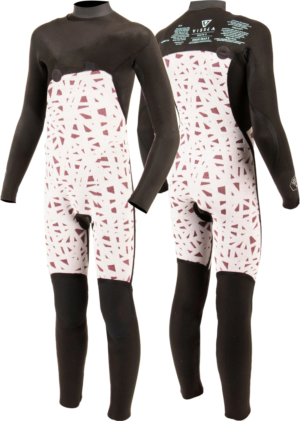 Vissla High Seas Boys Fire 4-3 Full Chest Zip Wetsuit 5 Vissla High Seas Boys Fire 4-3 Full Chest Zip Wetsuit - Image 3