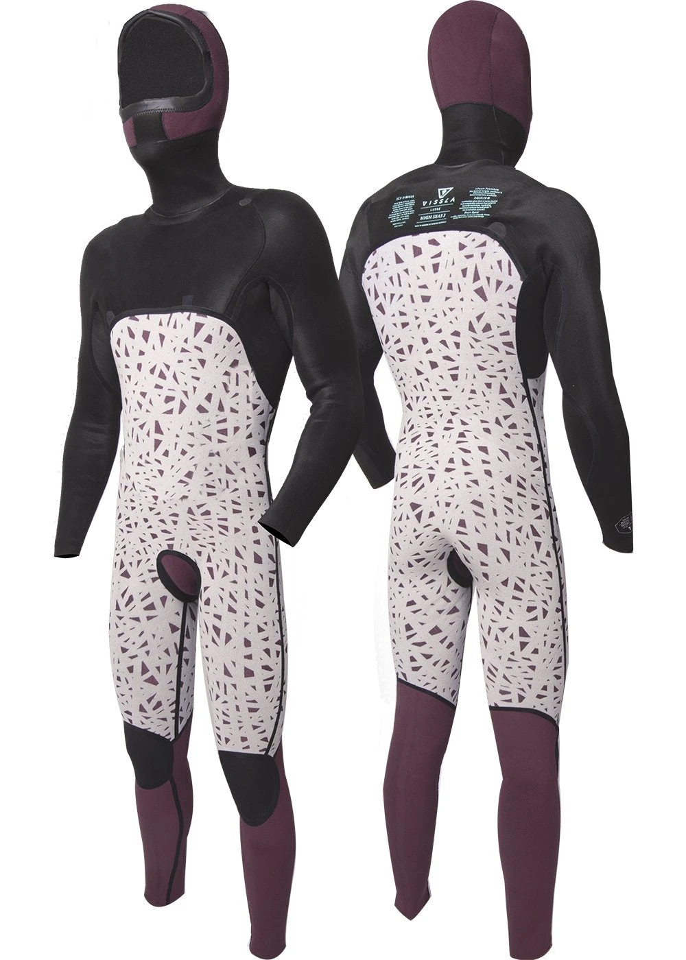 Vissla High Seas II 4-3 Full Hooded Chest Zip Wetsuit 6 Vissla High Seas II 4-3 Full Hooded Chest Zip Wetsuit - Image 4